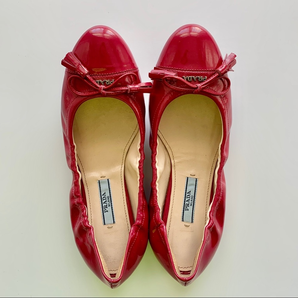 Prada Patent Pink Ballet Flats